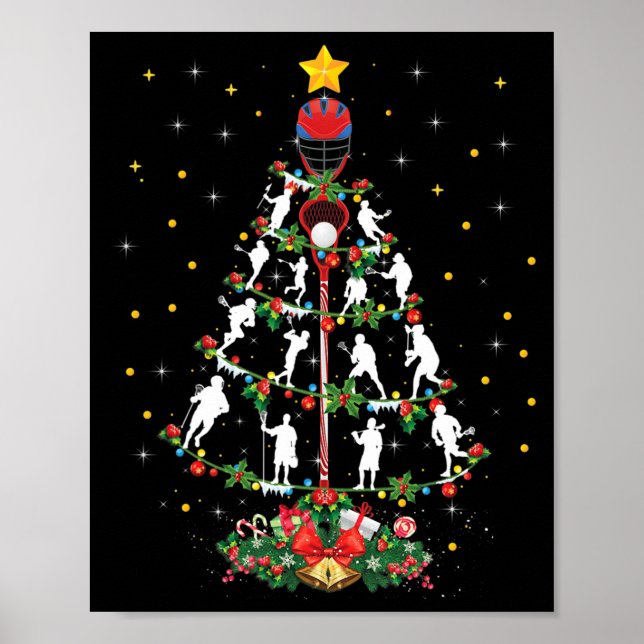 Lacrosse Sports Lover Xmas Santa Hat Lacrosse Chri Poster (Front)