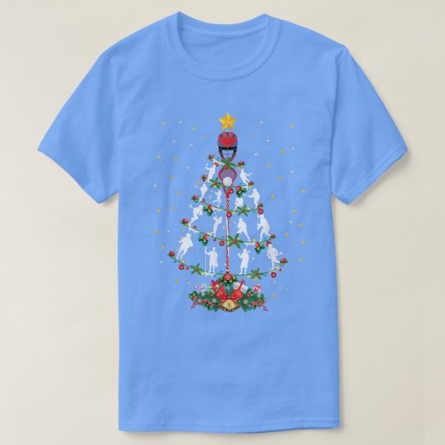 Lacrosse Sports Lover Xmas Santa Hat Lacrosse Chri T-Shirt (Design Front)