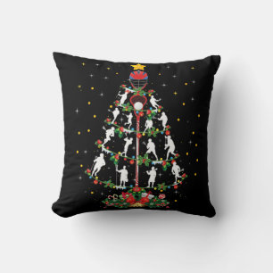 Lacrosse Sports Lover Xmas Santa Hat Lacrosse Chri Throw Pillow