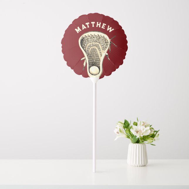 Lacrosse Sports Maroon Balloon (In SItu)