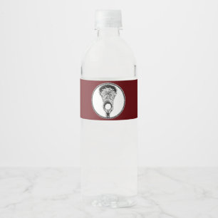 Lacrosse Sports Maroon Water Bottle Label