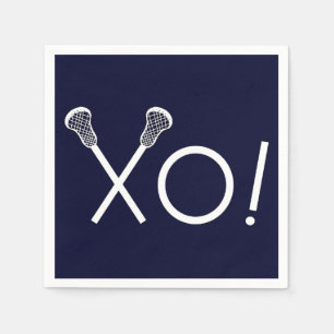 Lacrosse Sports Navy Blue Napkins