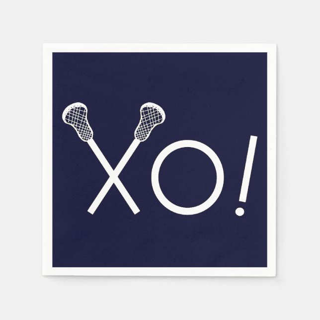 Lacrosse Sports Navy Blue Napkins (Front)