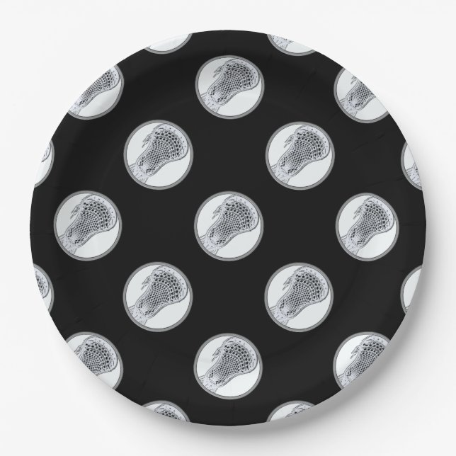 Lacrosse Sports Party Paper Plates (Front)