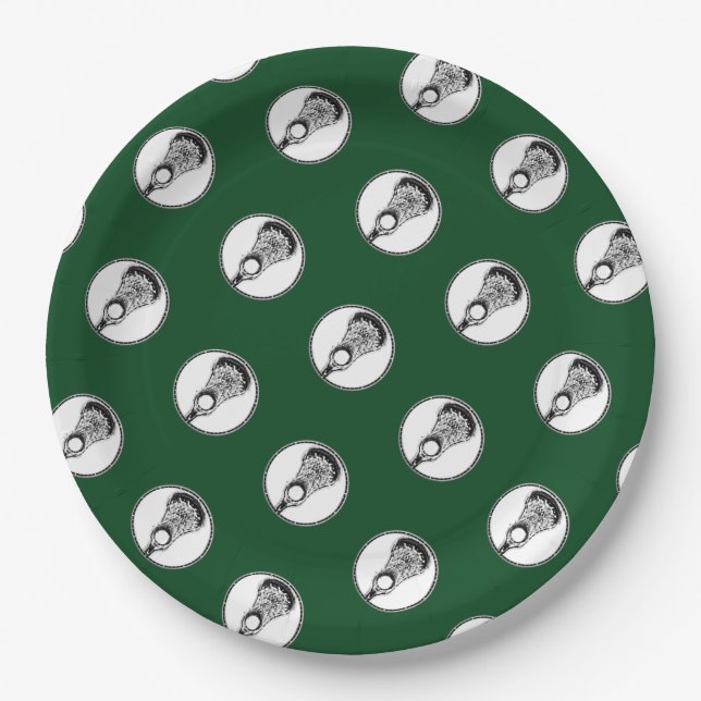 Lacrosse Sports Party Paper Plates (Front)