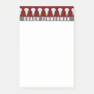Lacrosse Sports Personalized Maroon Post-It Notes
