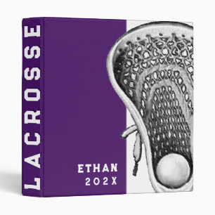 Lacrosse Sports Purple 3 Ring Binder