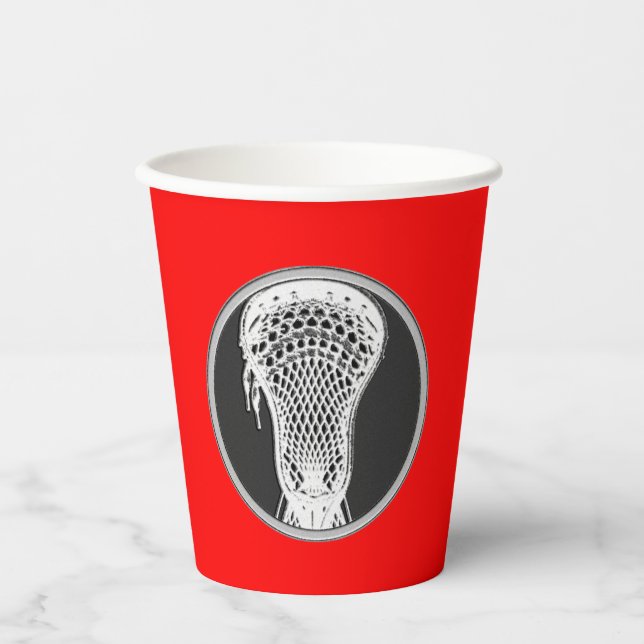 Lacrosse Sports Red Paper Cups (Front)