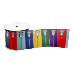Lacrosse Sports Satin Ribbon