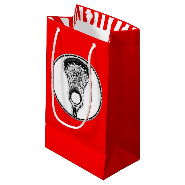 Lacrosse Sports Small Gift Bag (Front Angled)