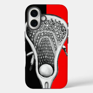 Lacrosse Sports Team Red iPhone 16 Case