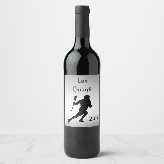 Lacrosse Sports Wine Black Silver Label