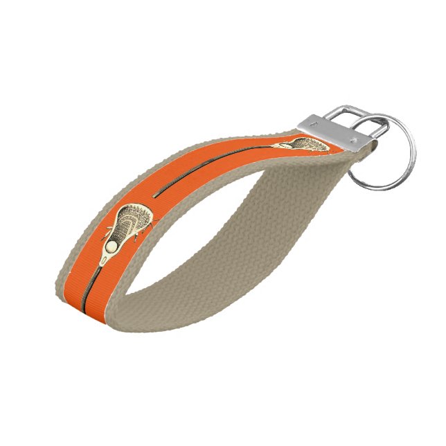 Lacrosse Sports Wrist Keychain (Angled Up)