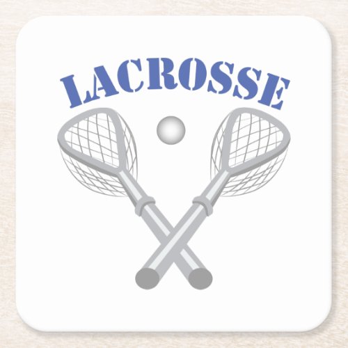 Lacrosse Square Paper Coaster