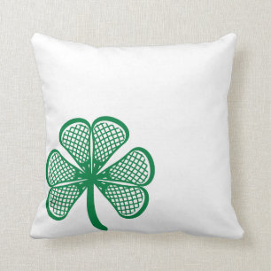 Lacrosse St Patricks Day Shamrock Lucky Lacrosse Throw Pillow