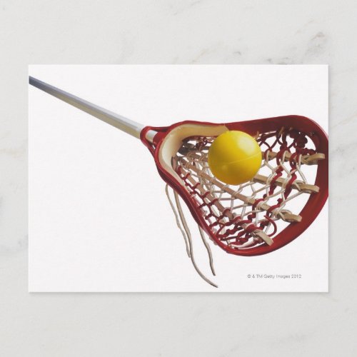 Lacrosse stick and ball postcard
