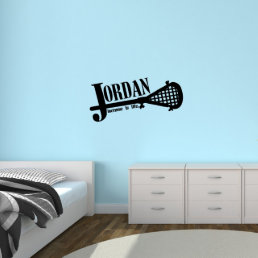Lacrosse Stick And Name Medium Sports Wall Decal