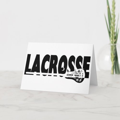 Lacrosse Stick Black and White Card