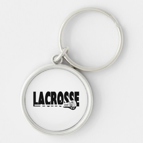 Lacrosse Stick Black and White Keychain