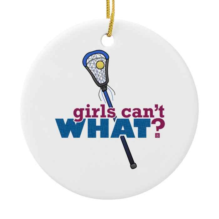 Lacrosse Stick Blue Christmas Ornament