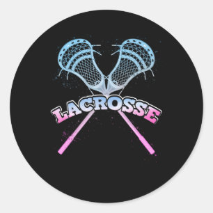 Lacrosse Stick For Lacrosse Players Sport Lax Stic Classic Round Sticker