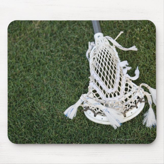 Lacrosse stick on grass mouse pad (Front)