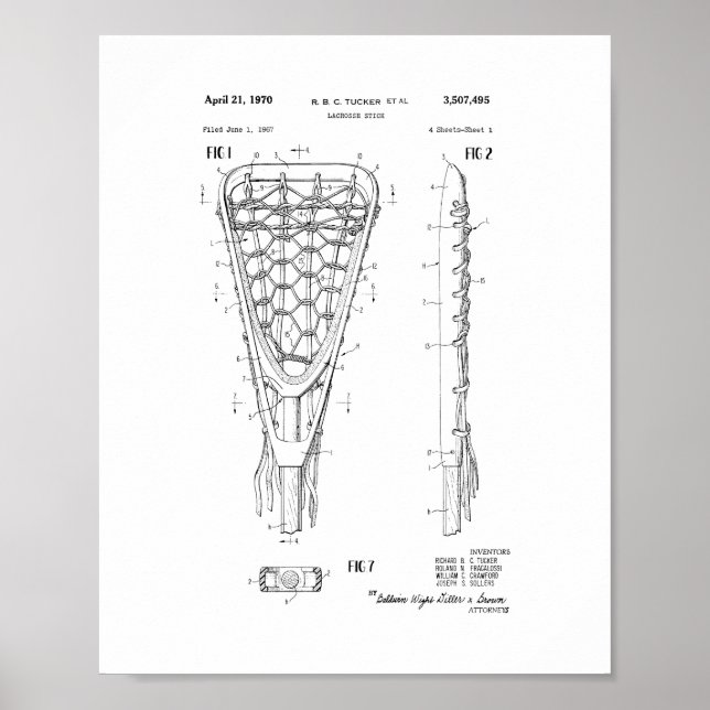 Lacrosse Stick Patent Poster (Front)