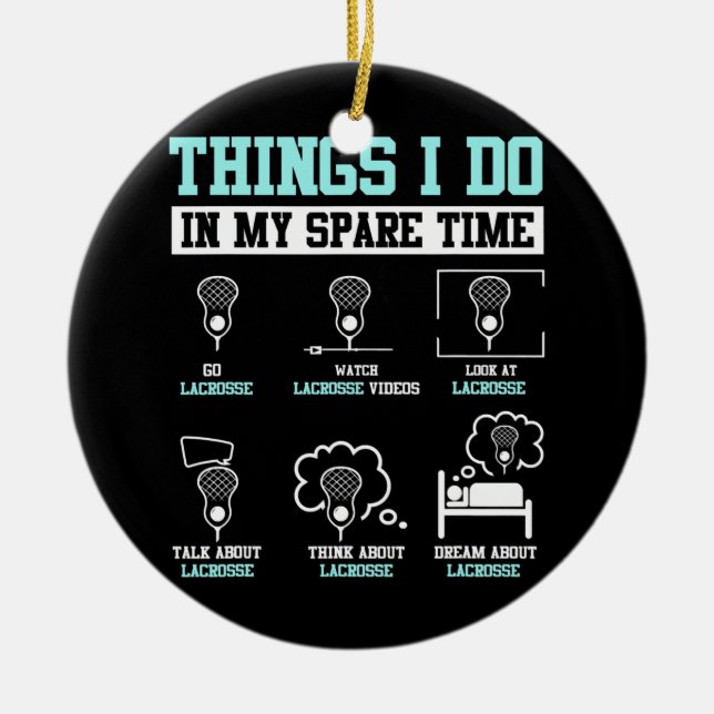 Lacrosse Stick Player LAX Sports Game Funny Ceramic Ornament (Front)