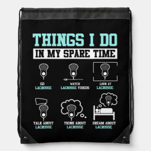 Lacrosse Stick Player LAX Sports Game Funny Drawstring Bag