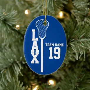 Lacrosse Stick with Photo Color Editable Ceramic Ornament