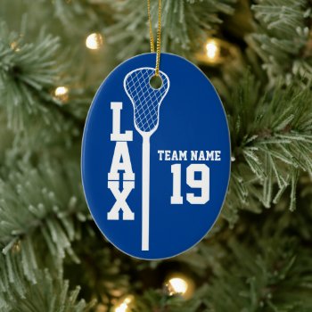 Lacrosse Stick With Photo Color Editable Ceramic Ornament by tshirtmeshirt at Zazzle