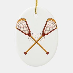 Lacrosse Sticks Ceramic Ornament