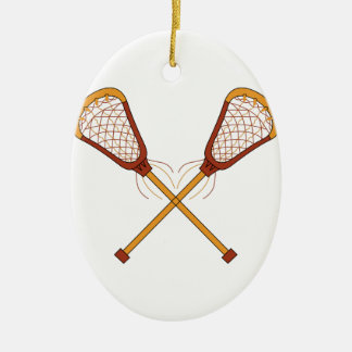 Lacrosse Sticks Ceramic Ornament