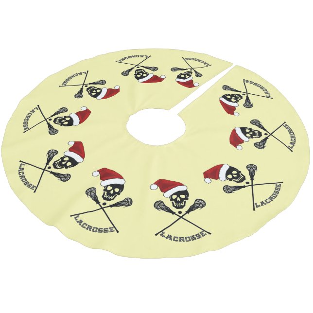 Lacrosse Sticks Christmas Brushed Polyester Tree Skirt (Angled)