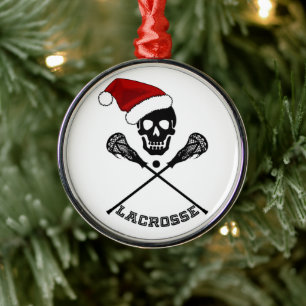 Lacrosse Sticks Christmas Metal Ornament