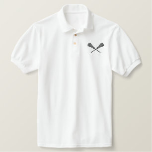 Lacrosse Sticks Crossed Embroidered Shirt