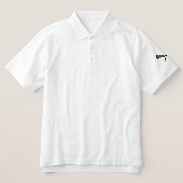 Lacrosse Sticks Crossed Embroidered Shirt Sleeve (Design Front)