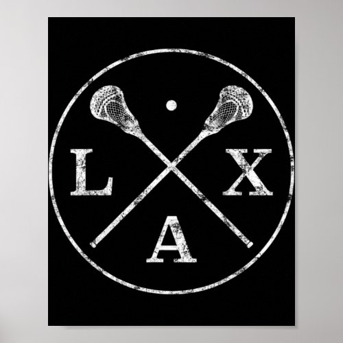 Lacrosse Sticks Emblem  I Tee for LAX Players and  Poster