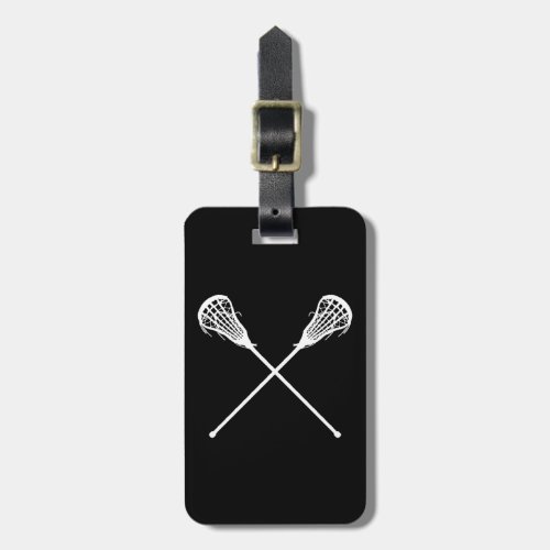 Lacrosse Sticks Luggage Tag Black