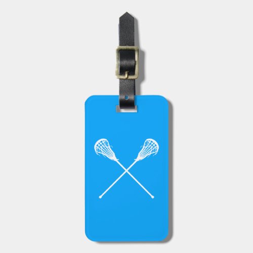 Lacrosse Sticks Luggage Tag Blue