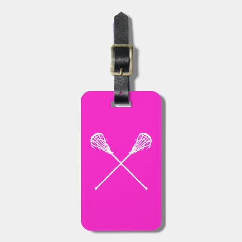 Lacrosse Sticks Luggage Tag Pink