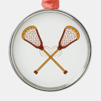 Lacrosse Sticks Metal Ornament