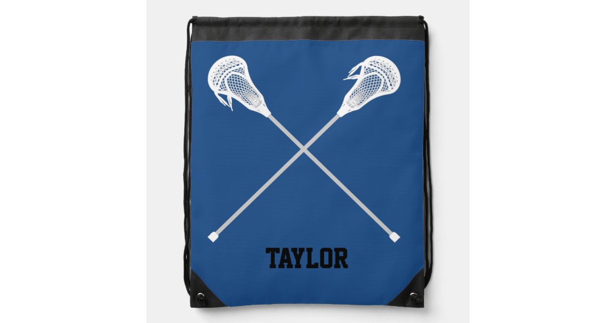 Lacrosse sticks Name Customize Drawstring Bag Zazzle