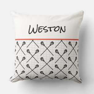 Lacrosse Sticks NAME Sports Net Goal Ball Fun Throw Pillow