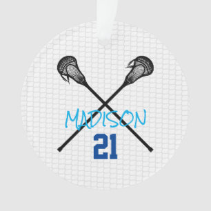 Lacrosse Sticks Net Player Name Number Photo Ornament