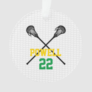 Lacrosse Sticks Net Player Name Number Sports Ornament