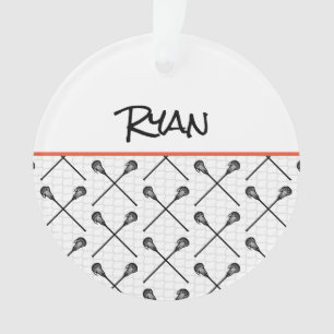 Lacrosse Sticks Pattern Name Net Goal Sports Ball Ornament