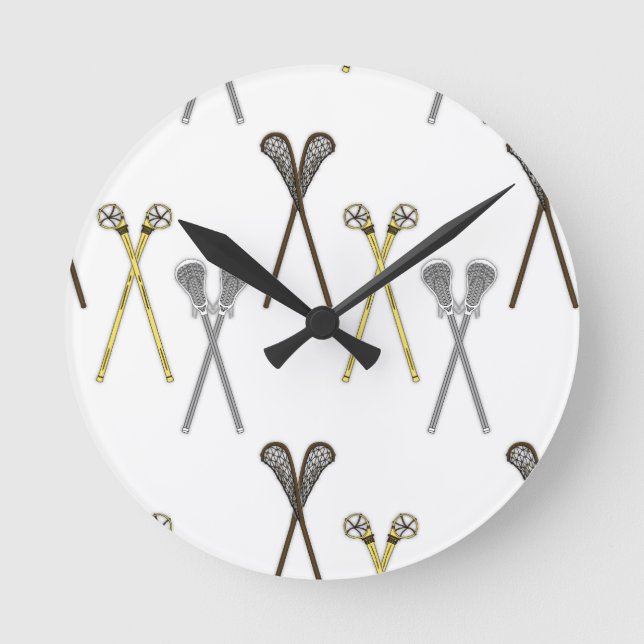 Lacrosse Sticks Round Clock (Front)