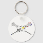 Lacrosse sticks with helmet keychain