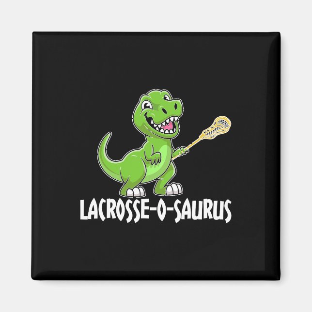 Lacrosse T-rex Dino Lacrosse Racket  Magnet (Front)